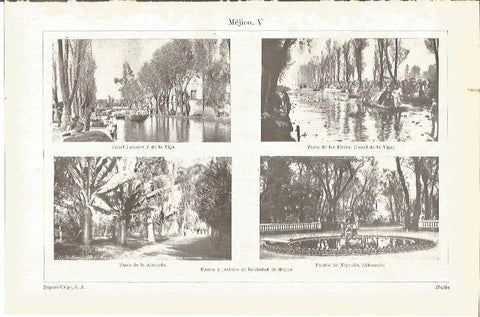 LAMINA V03282: Paseos y jardines de la ciudad de Mejico