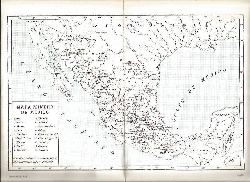 LAMINA V03257: Mapa minero de Mejico