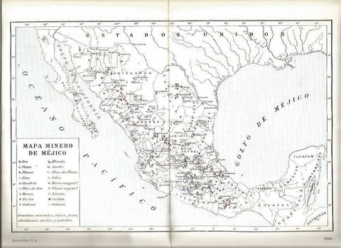 LAMINA V03257: Mapa minero de Mejico