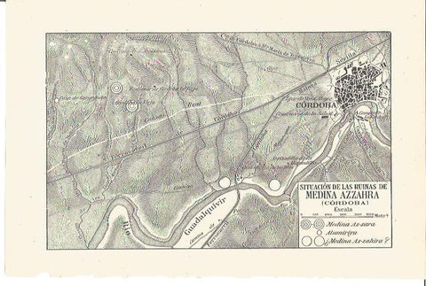 LAMINA V03250: Mapa de situacion de Medina Azahara, Cordoba