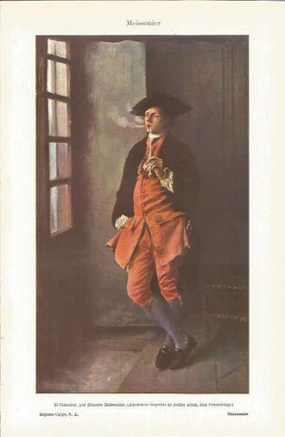 LAMINA V03245: El fumador por Ernesto Meissonier