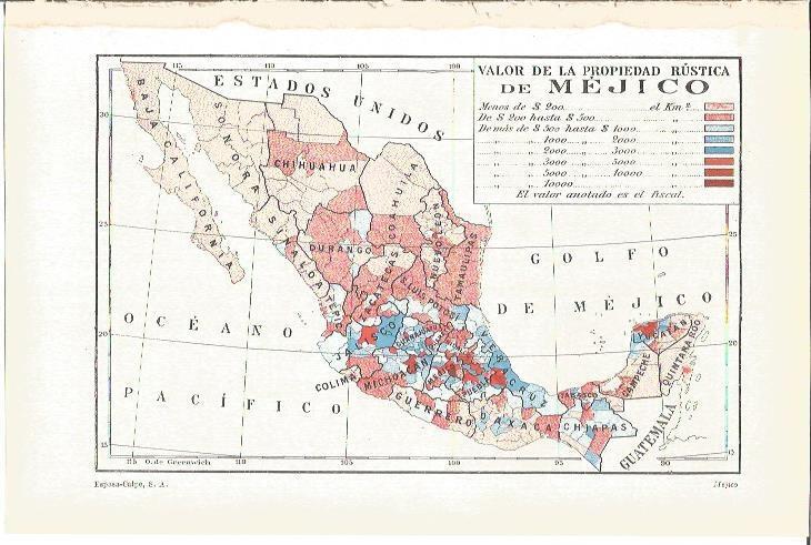 LAMINA V03260: Valor de la propiedad rustica de Mejico