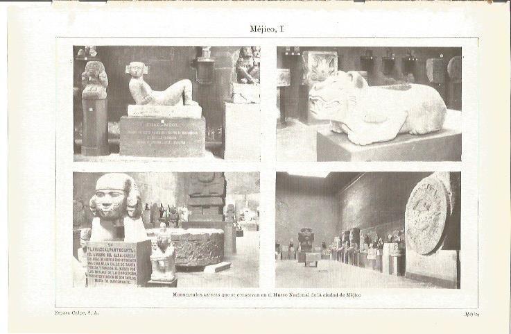LAMINA V03275: Monumentos aztecas en el Museo Nacional, Mejico
