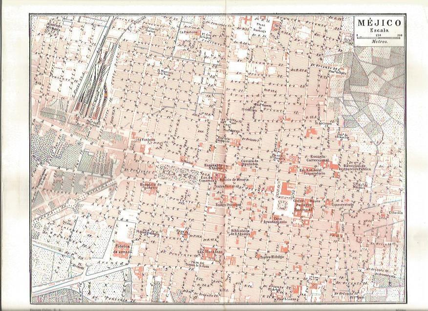 LAMINA V03272: Mapa detalle Ciudad de Mejico
