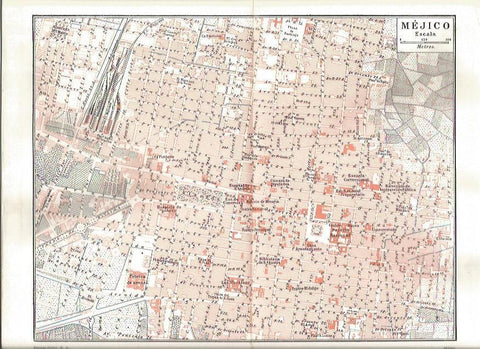 LAMINA V03272: Mapa detalle Ciudad de Mejico