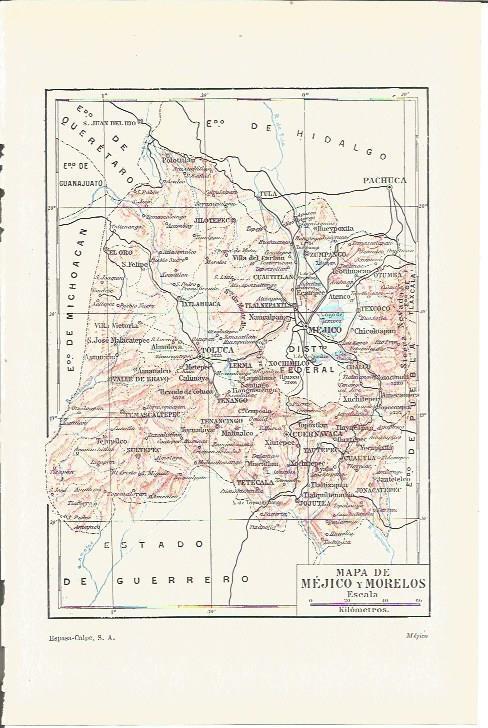 LAMINA V03271: Mapa de Mejico y Morelos