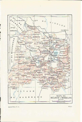 LAMINA V03271: Mapa de Mejico y Morelos