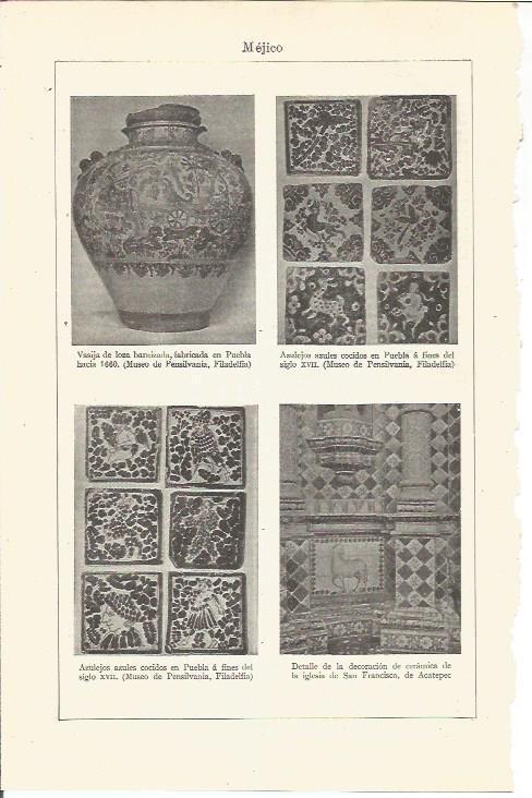 LAMINA V03270: Vasijas y azulejos de Mejico