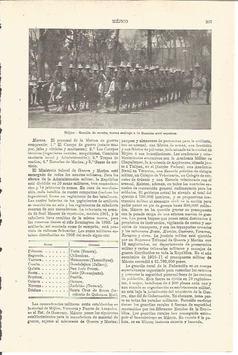 LAMINA V03267: Seccion de rurales de Mejico