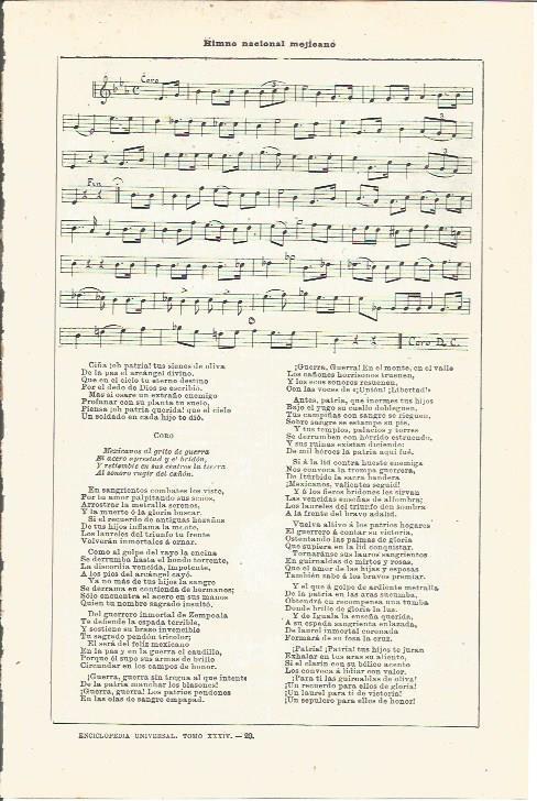 LAMINA V03266: Himno nacional de Mejico