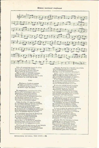 LAMINA V03266: Himno nacional de Mejico