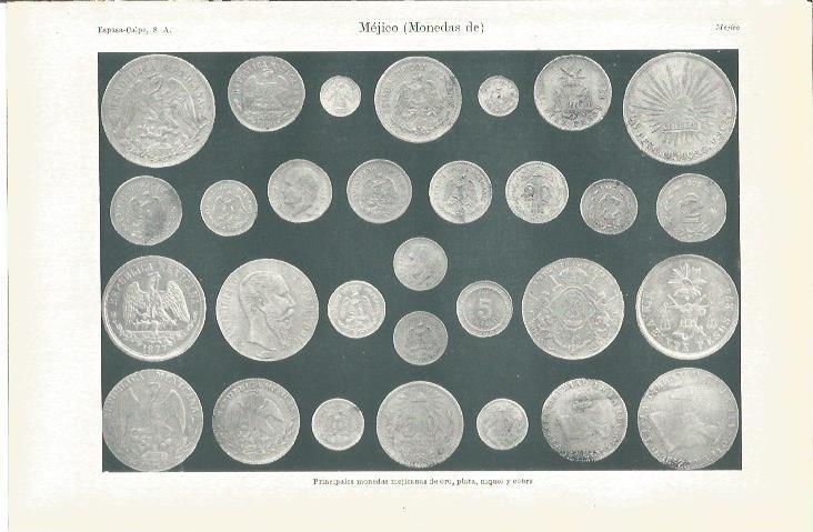 LAMINA V03261: Monedas de Mejico