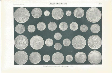 LAMINA V03261: Monedas de Mejico