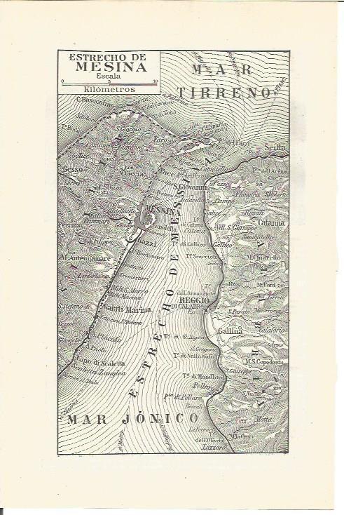 LAMINA V03407: Mapa del estrecho de Mesina