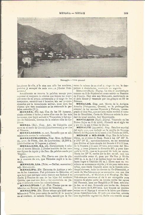 LAMINA V03323: Vista de Menaggio, Italia