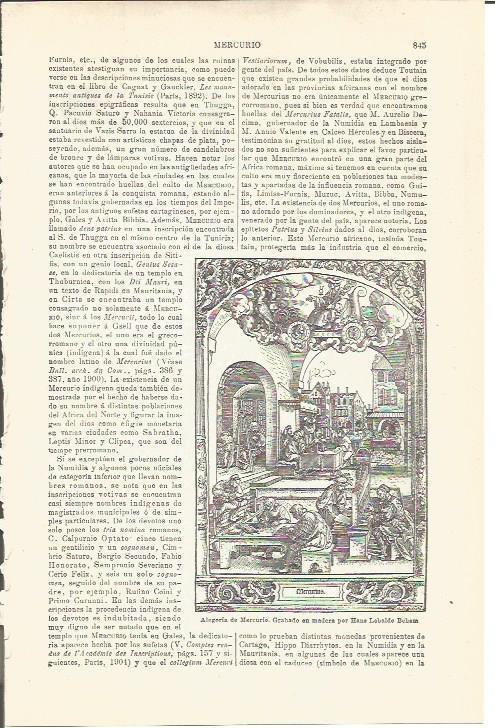 LAMINA V03378: Alegoria de Mercurio por Hans Lebaldo Beham