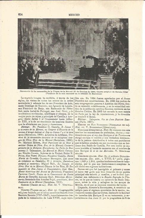 LAMINA V03369: Ceremonia de la coronacion de la Virgen de la Merced por G. Oller