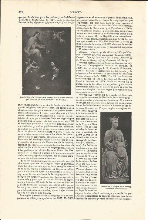 LAMINA V03368: Aparicion de la Virgen de la Merced por Murillo