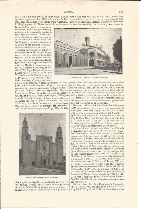 LAMINA V03388: Catedral y Palacio de Peon en Merida del Yucatan