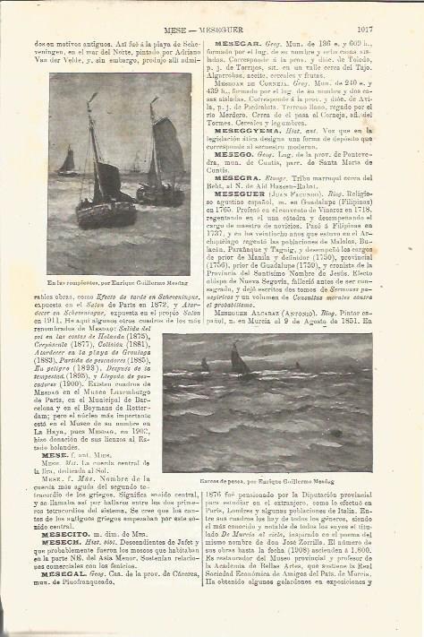 LAMINA V03405: En las rompientes y barcos de pesca por E. Guillermo Mesdag