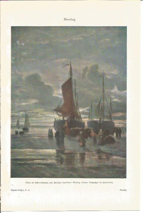 LAMINA V03404: Playa de Scheveningen por E. Guillermo Mesdag