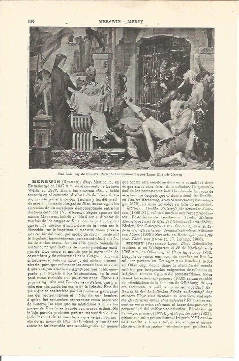 LAMINA V03400: San Luis de Francia abriendo las mazmorras por L. Oliveiro Merson