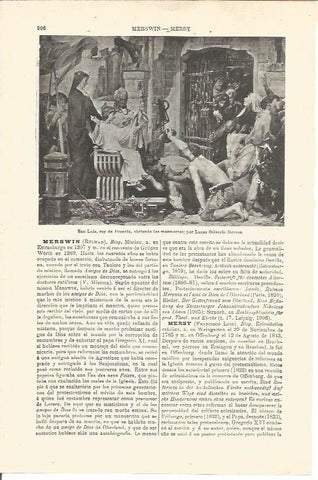 LAMINA V03400: San Luis de Francia abriendo las mazmorras por L. Oliveiro Merson