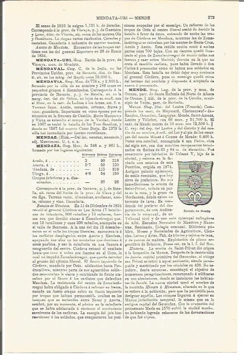 LAMINA V03324: Escudo de Mende