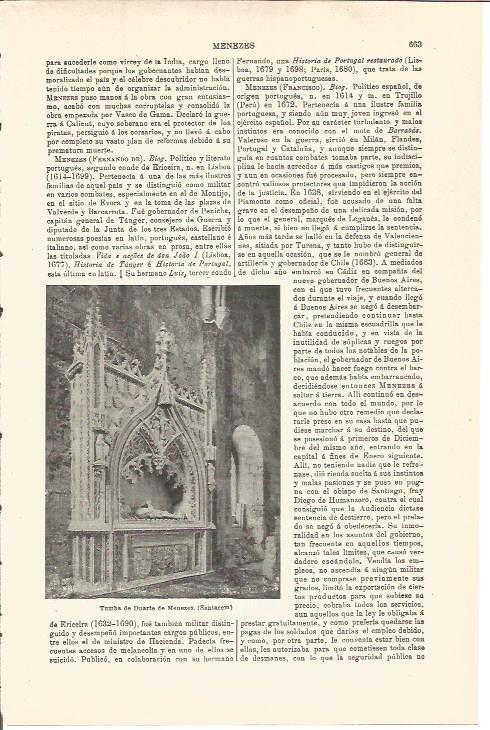 LAMINA V03332: Tumba de Duarte de Menezes