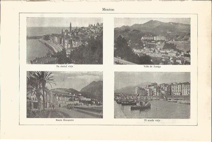 LAMINA V03346: Vistas varias de Menton, Francia