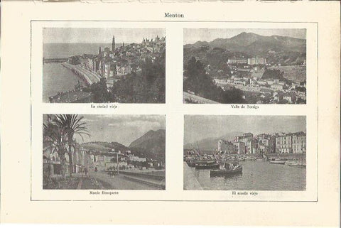 LAMINA V03346: Vistas varias de Menton, Francia