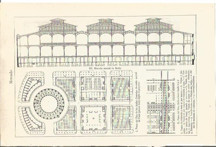 LAMINA V03359: Plantas de los mercados centrales de Paris y Berlin