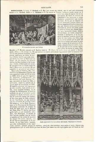 LAMINA V03356: El mercader de telas por Isabey