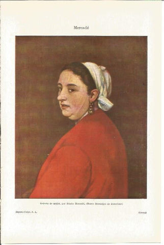 LAMINA V03355: Retrato de mujer por Benito Mercade