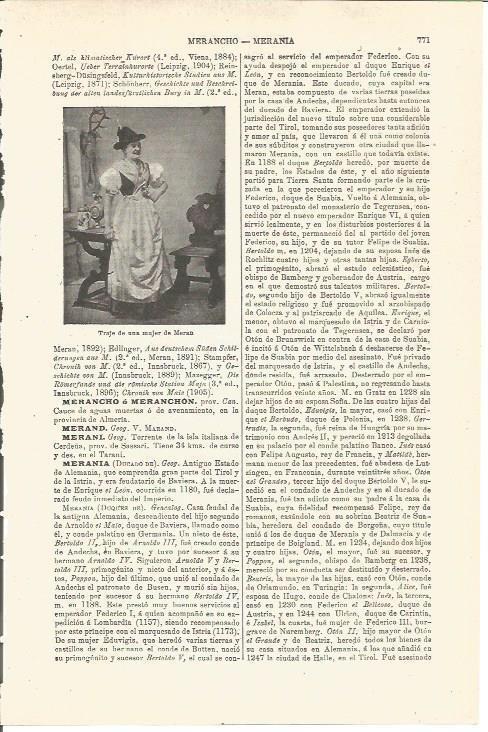 LAMINA V03354: Traje de mujer de Meran