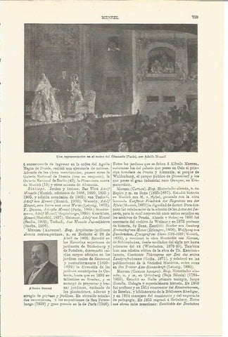 LAMINA V03349: Una representacion en el teatro del Gimnasio por A. Menzel