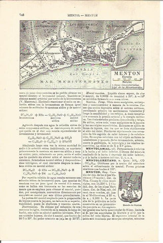 LAMINA V03345: Mapa de Menton, Francia