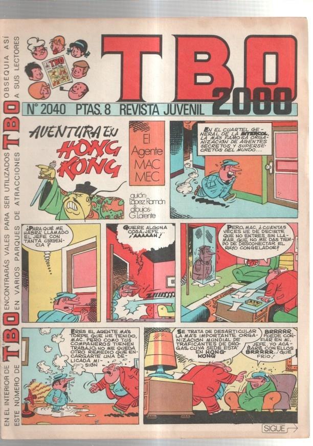 TBO 2000 numero  2040: El agente Mac Mec (G.Lorente) (numerado 1 en trasera)