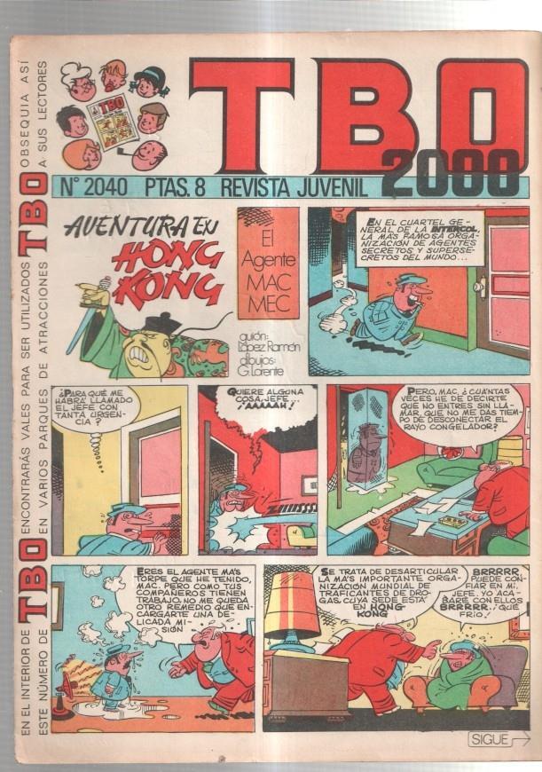 TBO 2000 numero  2040: El agente Mac Mec (G.Lorente) (numerado 3 en trasera)