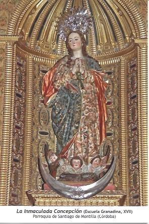 POSTAL A1264: La Inmaculada Concepcion. Parroquia de Santiago de Montilla, Cordoba