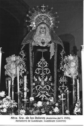 POSTAL A1287: Nuestra Señora de los Dolores. Monsterio de Guadalupe, Caceres