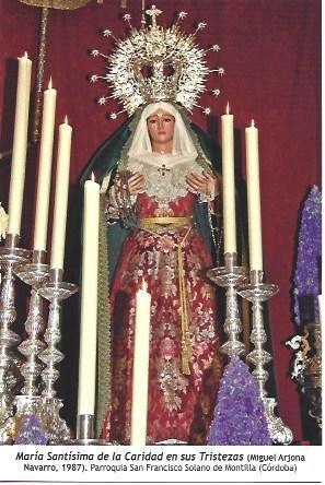 POSTAL A1279: Maria Santisima de la Caridad en sus tristezas. Parroquia de San Francisco Solano de Montilla, Cordoba