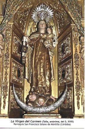 POSTAL A1278: La Virgen del Carmen. Parroquia de San Francisco Solano de Montilla. Cordoba