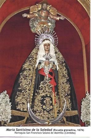 POSTAL A1276: Maria Santisima de la Soledad. Parroquia de San Francisco Solano de Montilla, Cordoba