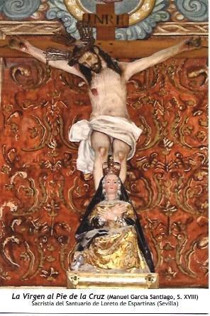POSTAL A1243: La Virgen al Pie de la Cruz. Sacristia del Santuario de Loreto de Espartinas de Sevilla