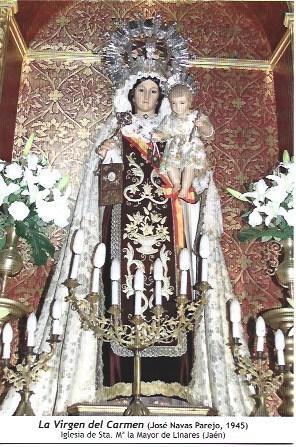 POSTAL A1242: La Virgen del Carmen. Iglesia de Santa Maria la Mayor de Linares, Jaen