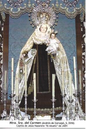 POSTAL A1241:  Nuestra Señora del Carmen. Capilla de Jesus Nazareno El Abuelo de Jaen