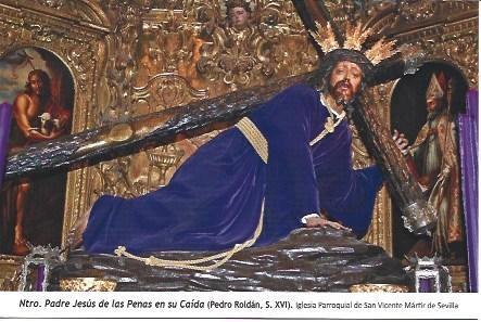 POSTAL A1208: Jesus de las Penas en su caida. Iglesia de San Vicente Martir de Sevilla