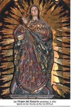 POSTAL A1207: La Virgen del Rosario. Iglesia de San Nicolas de Bari de Sevilla