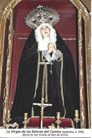 POSTAL A1205: La Virgen de los Dolores. Iglesia de San Nicolas de Bari de Sevilla